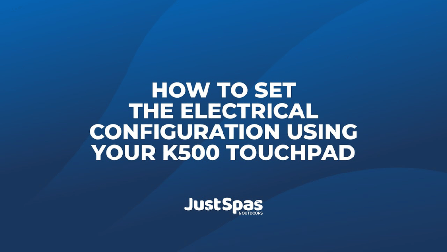 Setting the Electrical Configuration on your K500 Touchpad